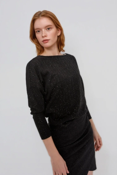 Błyszcząca bluzka czarna