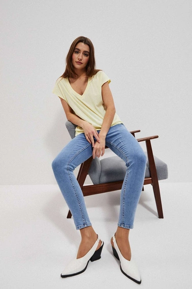 Jeansy high waist skinny niebieskie