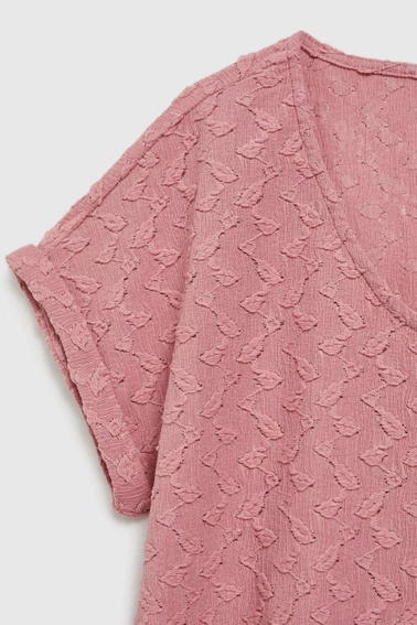 Bluzka z krótkimi rękawami różowa