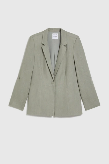 Marynarka z wiskozy i lnu oliwkowa