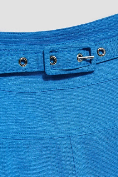 Spódnica z dodatkiem lnu lazurowa