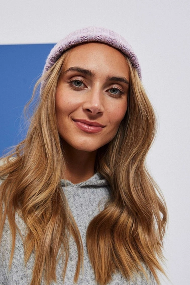 Dzianinowa czapka różowa