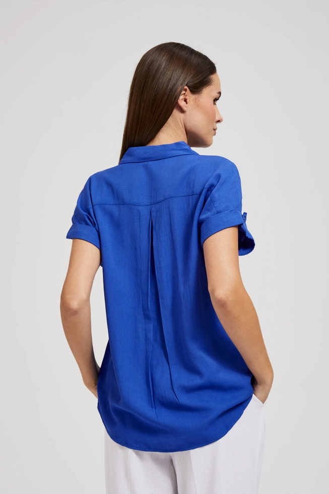 Koszula z krótkimi rękawami niebieska