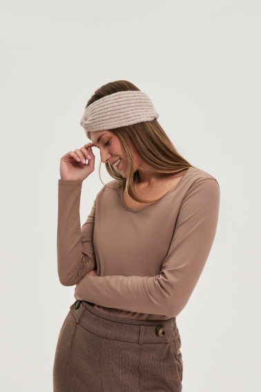 Bawełniana bluzka jasnobrązowa