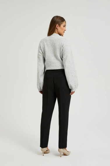 Eleganckie spodnie ze zwężanymi nogawkami czarne