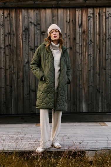 Pikowana kurtka zielona