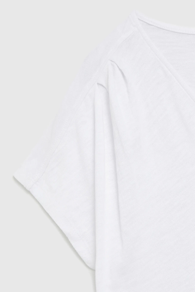 Bluzka z krótkimi rękawami biała