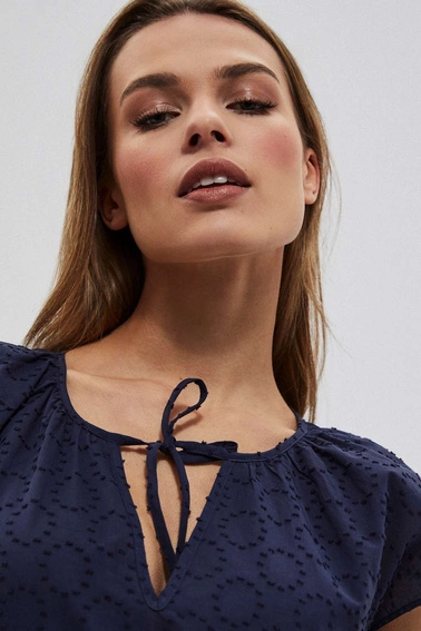 Bawełniana bluzka koszulowa granatowa