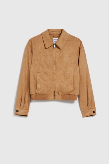 Kurtka z imitacji zamszu beżowa