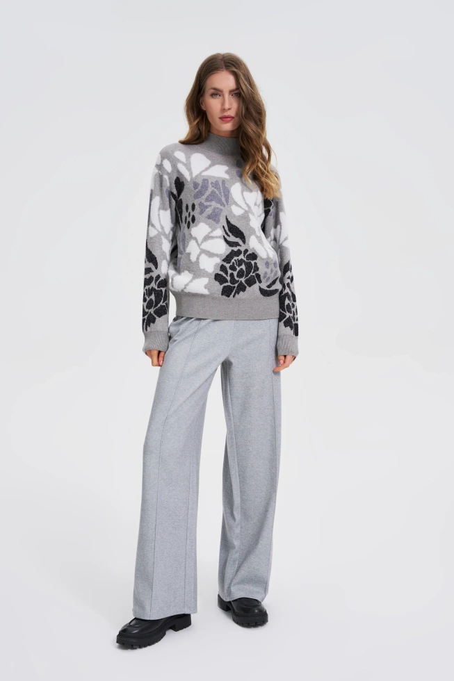 Sweter z golfem szary