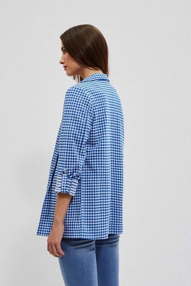 Marynarka w drobną kratę niebieska