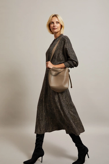 Torebka na ramię z kieszonką beżowa 