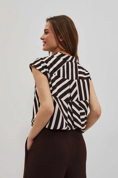 Koszula z geometrycznym wzorem perłowa