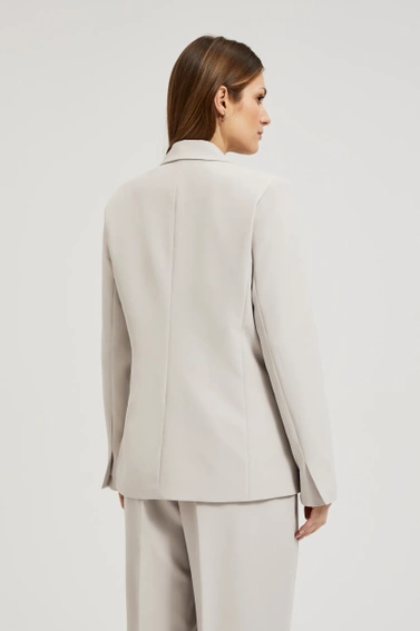 Dwurzędowa gładka marynarka szara