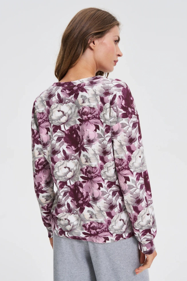 Bluza w kwiaty biała