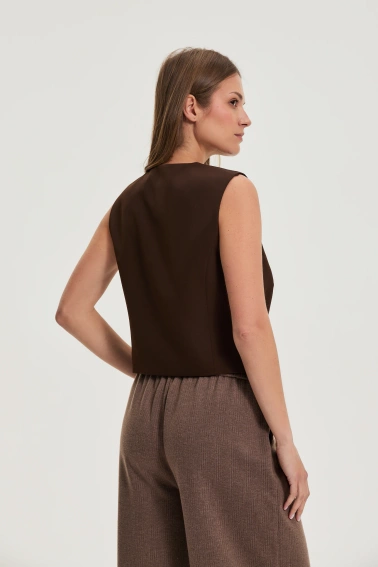 Elegancka kamizelka brązowa