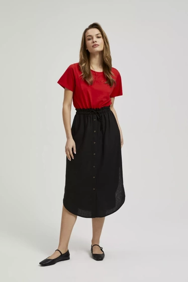 Gładki t-shirt z krótkimi rękawami czerwony