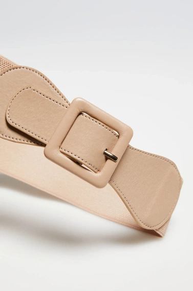  Pasek z elastyczną gumą beżowy 