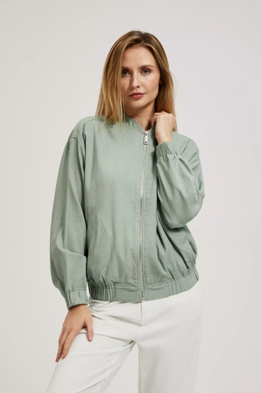 Kurtka bomberka zapinana na zamek oliwkowa