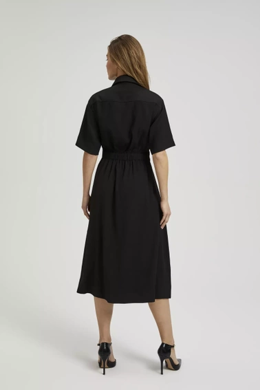 Szmizjerka wiązana w talii z kieszeniami czarna