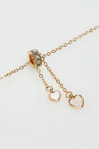 Naszyjnik z zawieszką z cyrkoniami i serduszkiem