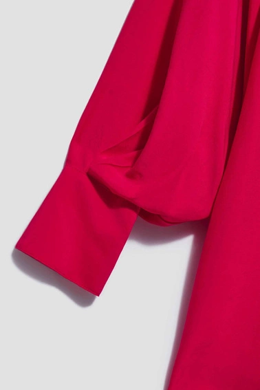 Koszula z bufiastymi rękawami czerwona