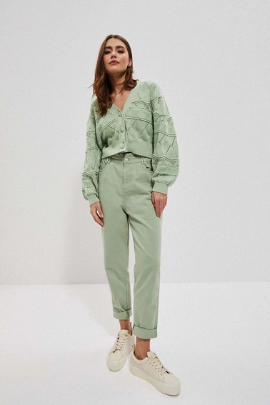 Jeansy paperbag patynowe