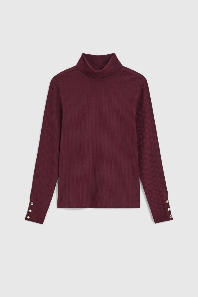 Bawełniany golf burgundowy