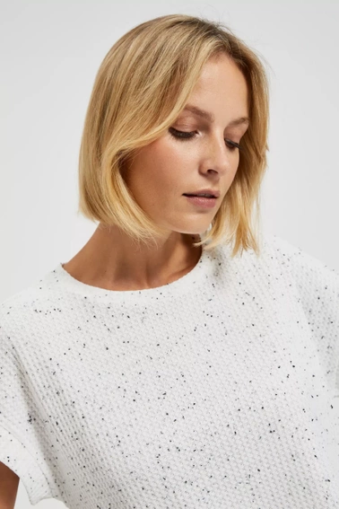 Bluzka w kropki biała