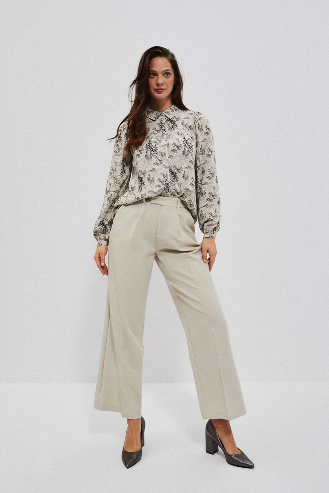 Spodnie z szerokimi nogawkami piaskowe