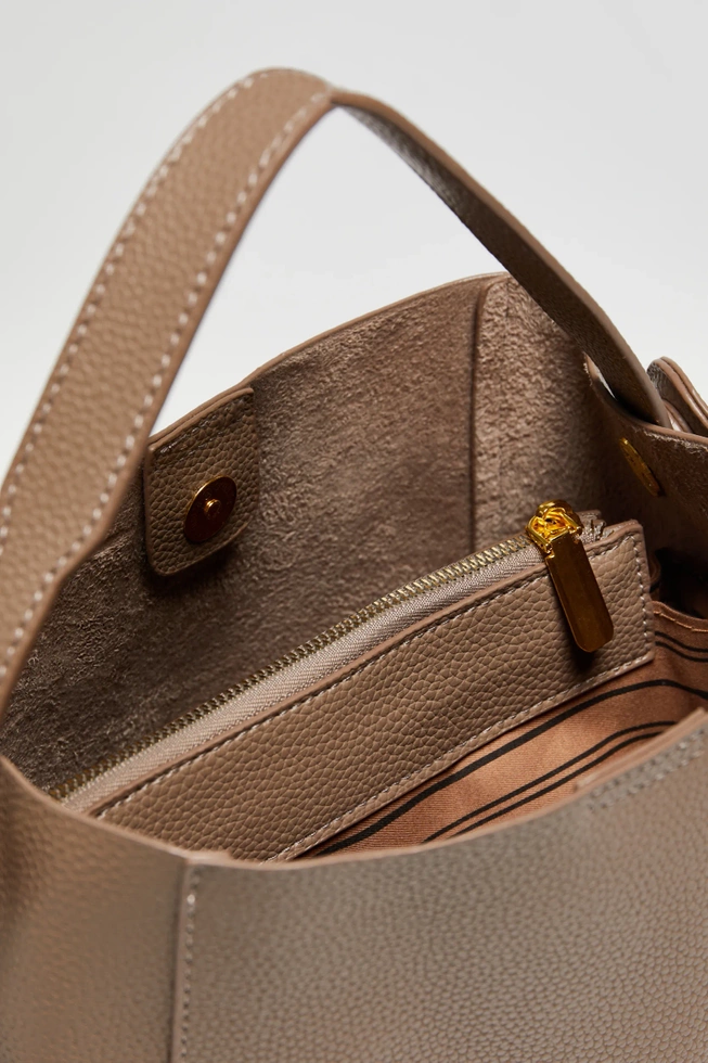 Torebka na ramię z kieszonką beżowa