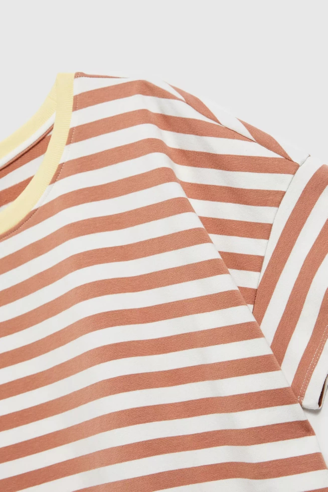 Bluza w paski brązowa