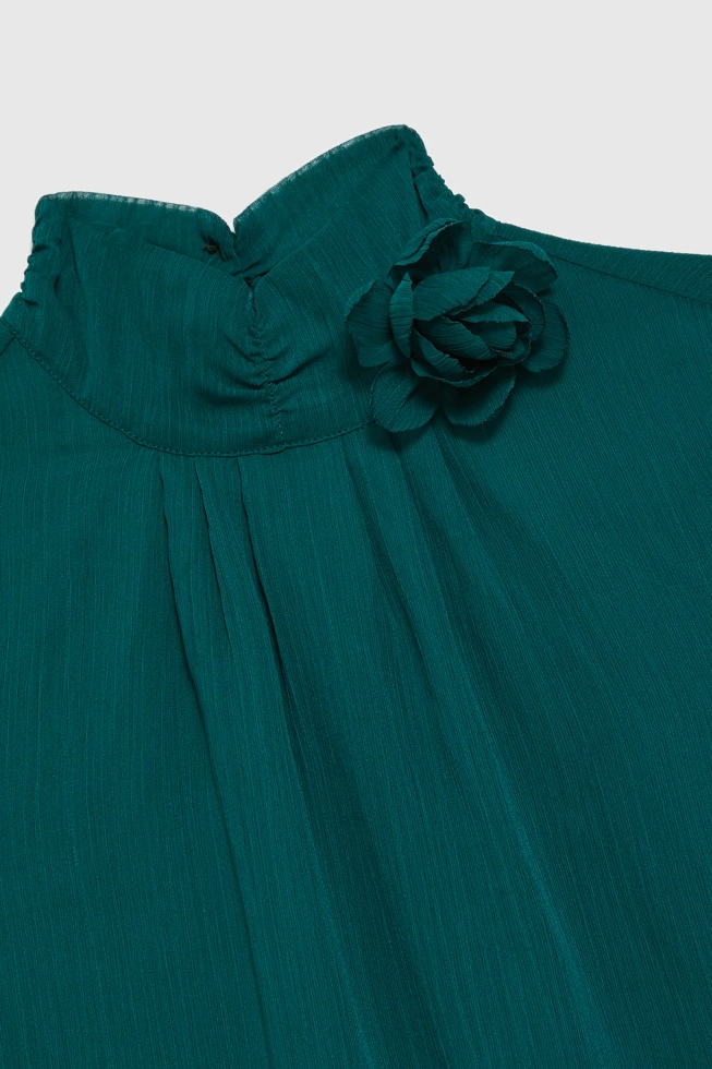 Koszula z kwiatem zielona