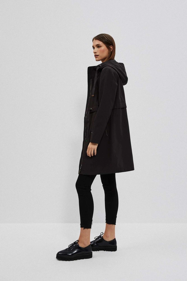 Parka z kapturem czarna