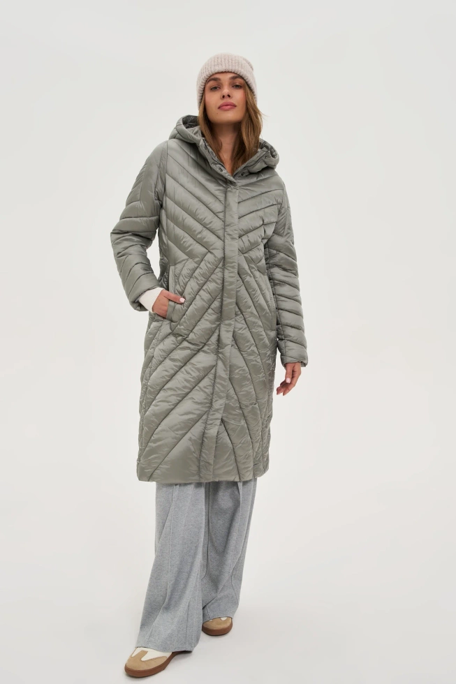 Długa kurtka oliwkowa