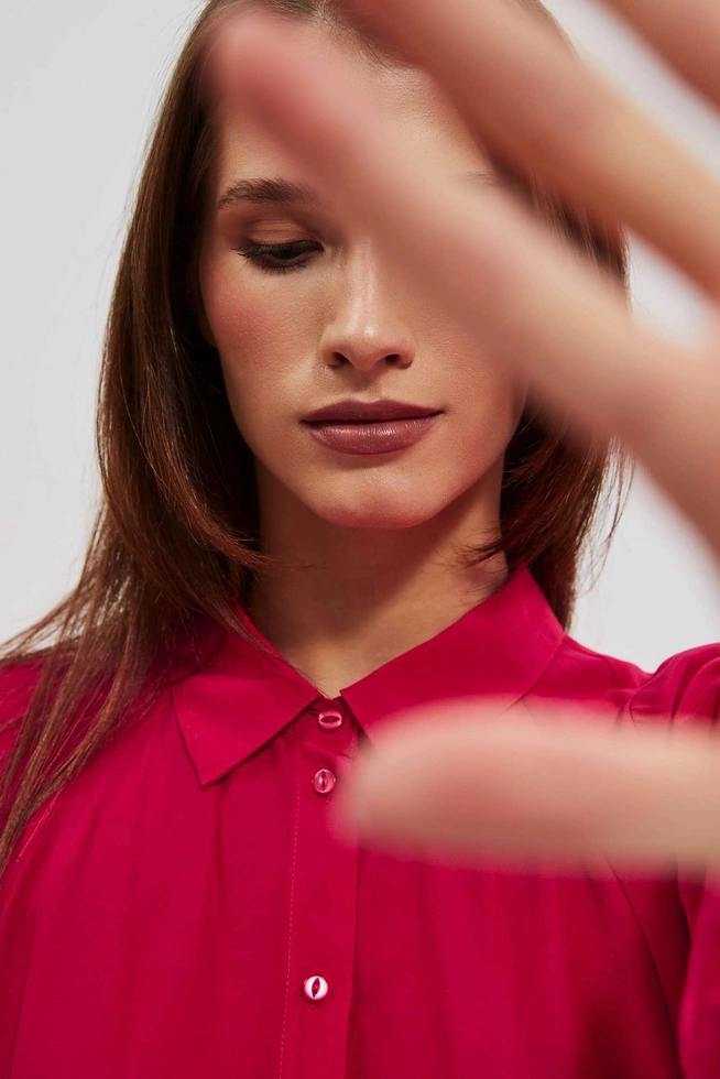 Koszula z bufiastymi rękawami czerwona