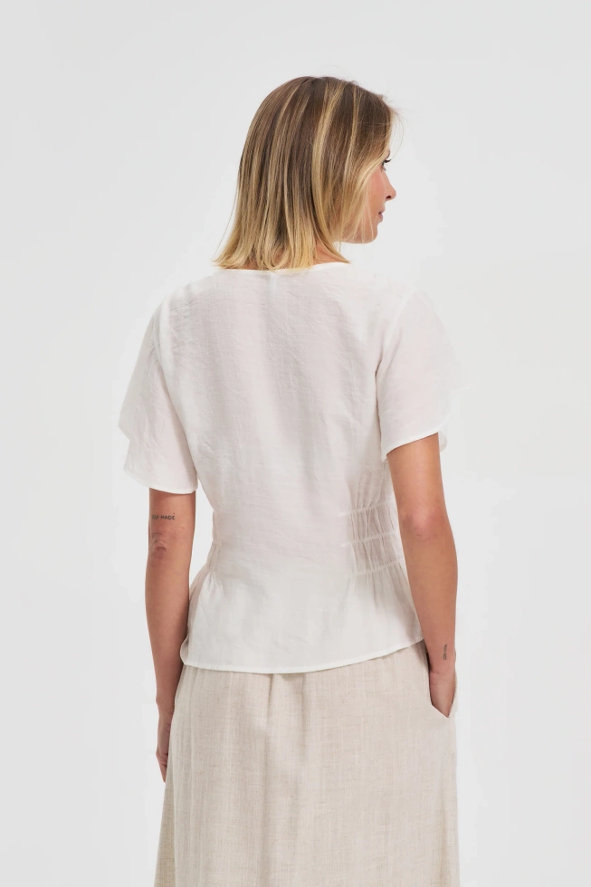 Taliowana koszula biała