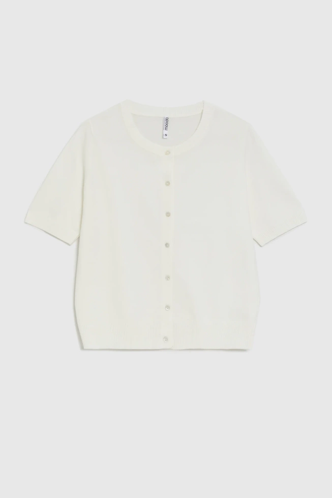 Sweter z krótkimi rękawami biały