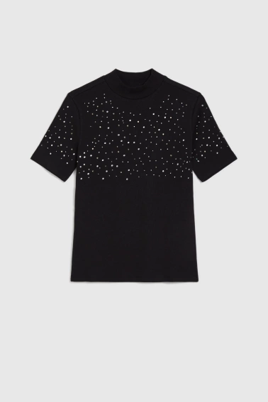 Sweter z krótkimi rękawami czarny