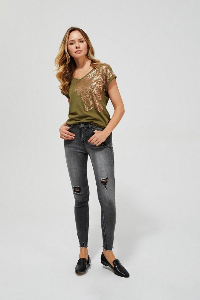 Bluzka z błyszczącym nadrukiem