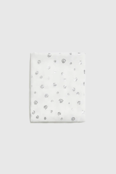 Szal z nadrukiem biały 