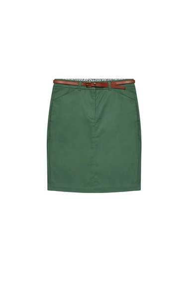 Ołówkowa spódnica z paskiem seledynowa