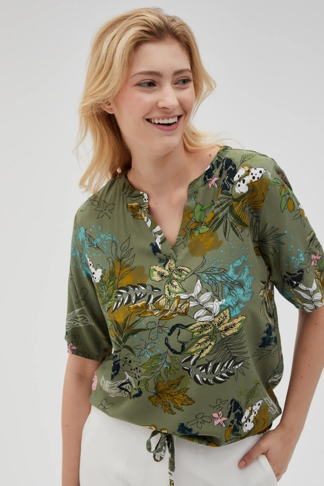 Oliwkowa koszula wiskozowa