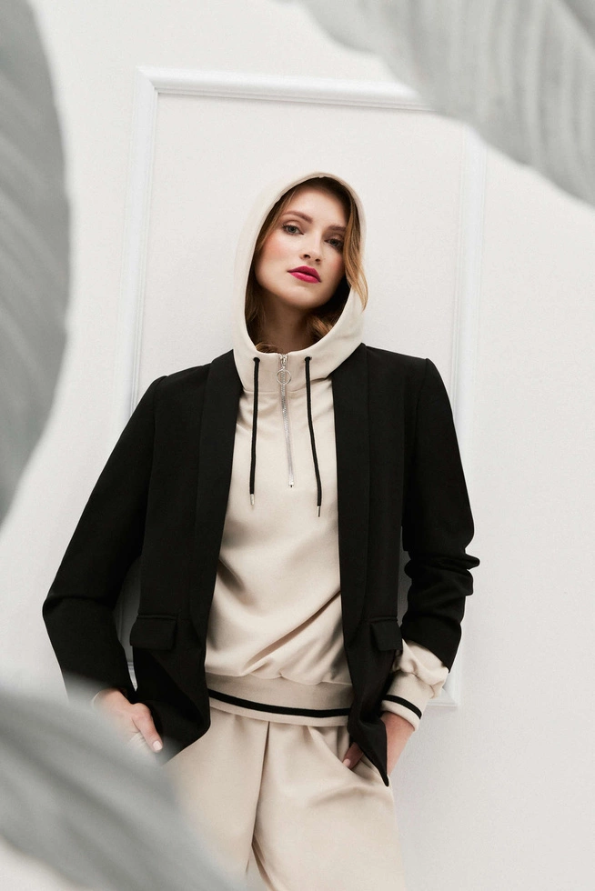 Gładka marynarka czarna