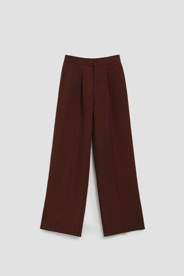 Spodnie w kant brązowe