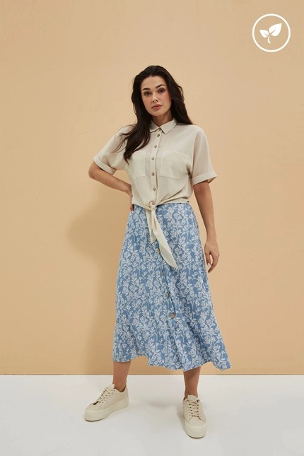 Spódnica lyocell z kwiatowym printem