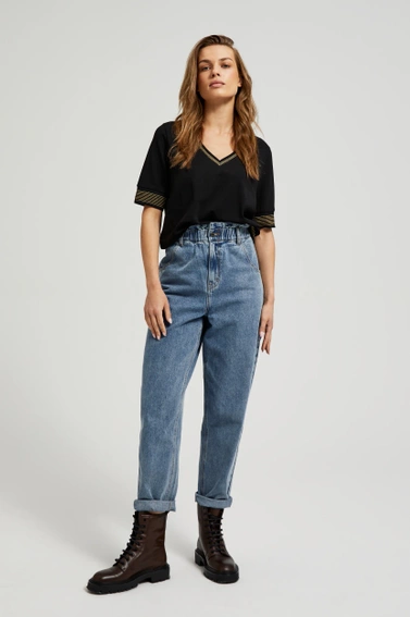 Bluzka z dekoltem w serek czarna 