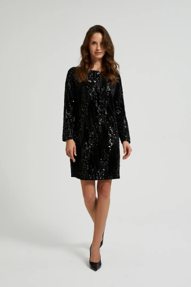 Sukienka z cekinami czarna 