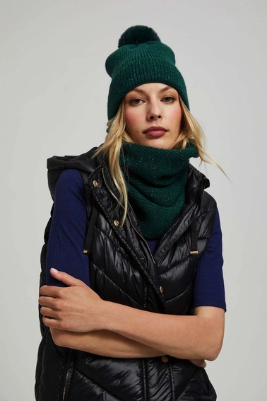 Komin z metaliczną nitką szmaragdowy