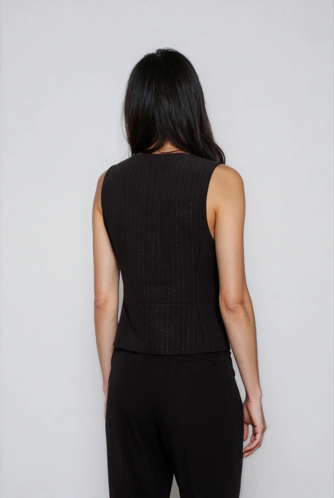 Kamizelka z ozdobnymi guzikami czarna